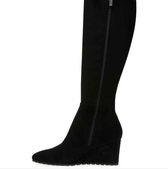 Anne Klein wide calf suede Wedge knee high boots In Box - Picture 8 of 16